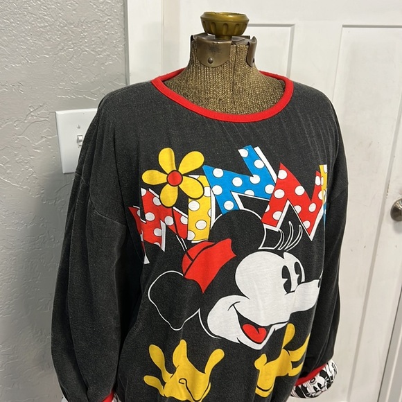 VTG 90βS DISNEY MINI MOUSE REVERSIBLE PUFFER SWEATER - Picture 3 of 17